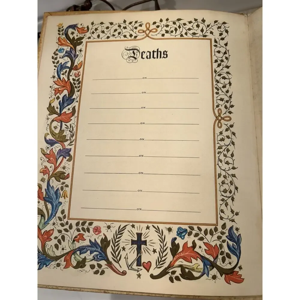 Vtg 1960s The HOLY‎ BIBLE KJV King James Large Off White Full Color Illustrated